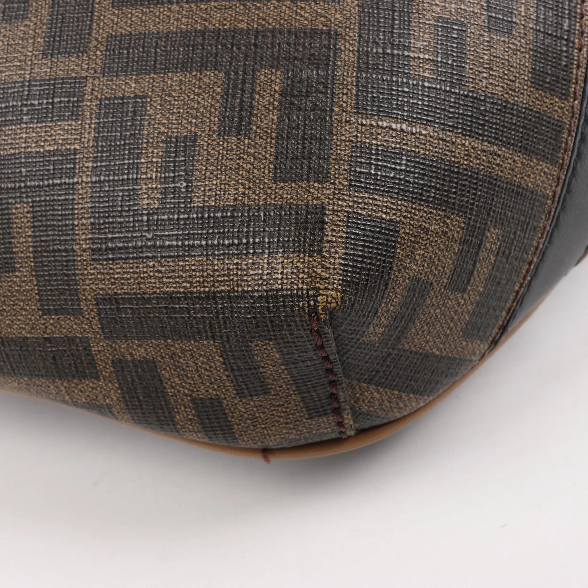 Fendi Diagonal Bi-Color Belt Bag in Tobacco Moro Sand Black