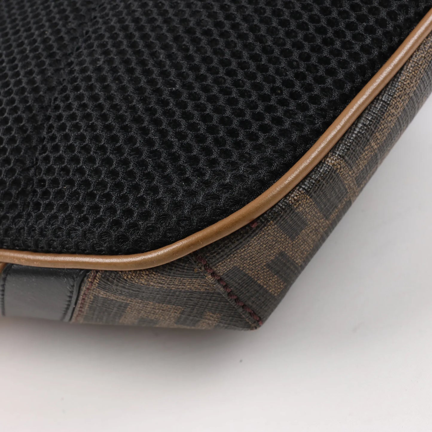 Fendi Diagonal Bi-Color Belt Bag in Tobacco Moro Sand Black