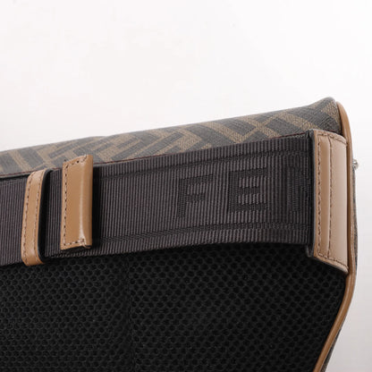 Fendi Diagonal Bi-Color Belt Bag in Tobacco Moro Sand Black
