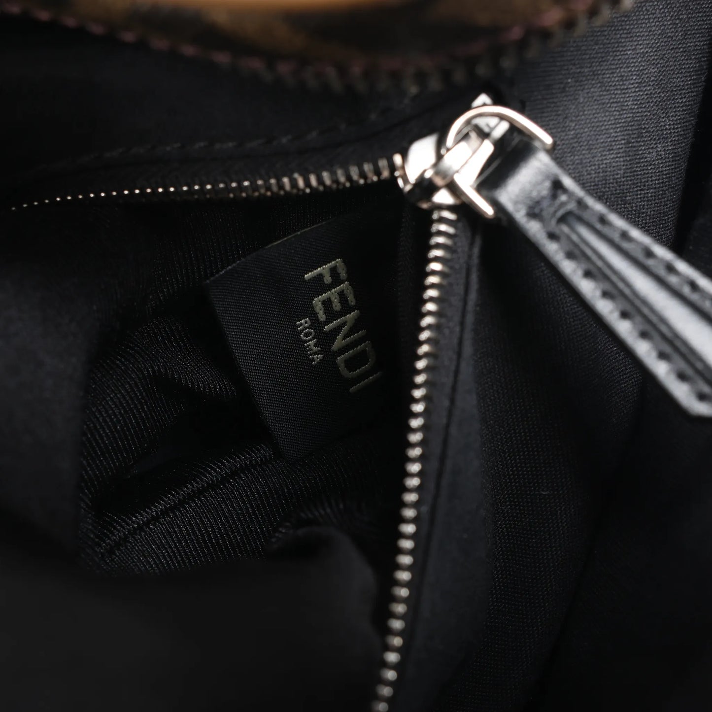 Fendi Diagonal Bi-Color Belt Bag in Tobacco Moro Sand Black