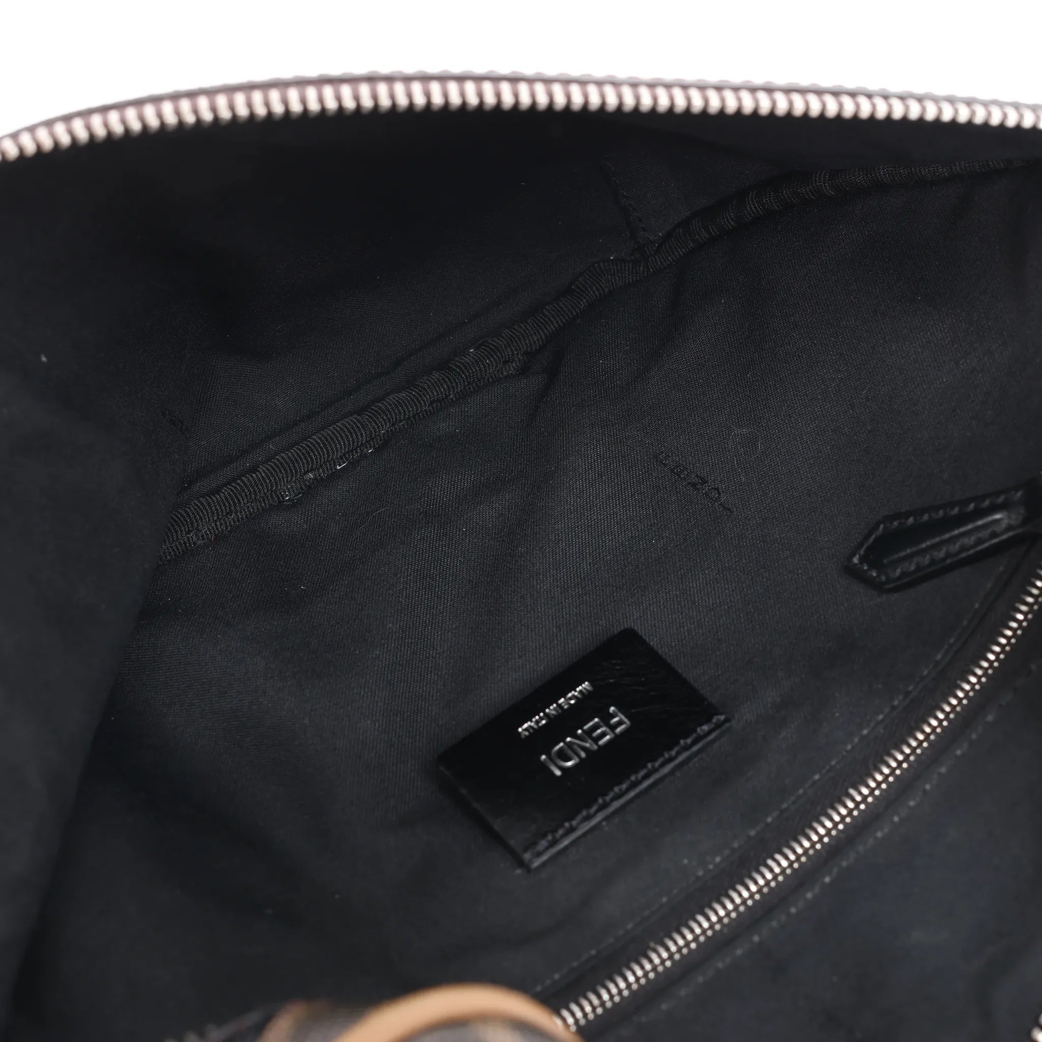 Fendi Diagonal Bi-Color Belt Bag in Tobacco Moro Sand Black