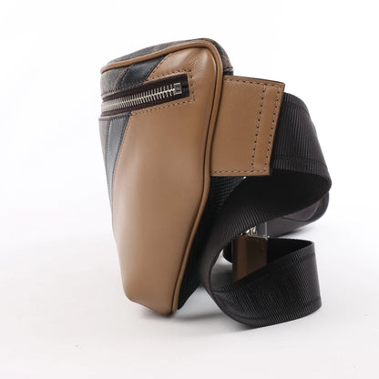 Fendi Diagonal Bi-Color Belt Bag in Tobacco Moro Sand Black