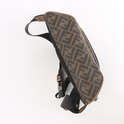 Fendi Diagonal Bi-Color Belt Bag in Tobacco Moro Sand Black