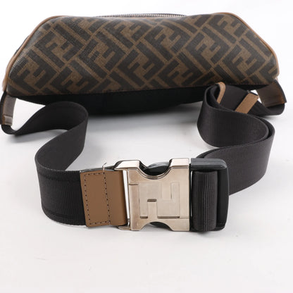 Fendi Diagonal Bi-Color Belt Bag in Tobacco Moro Sand Black