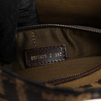 FENDI Zucchino Mamma Bucket Canvas & Leather Shoulder Bag in Brown