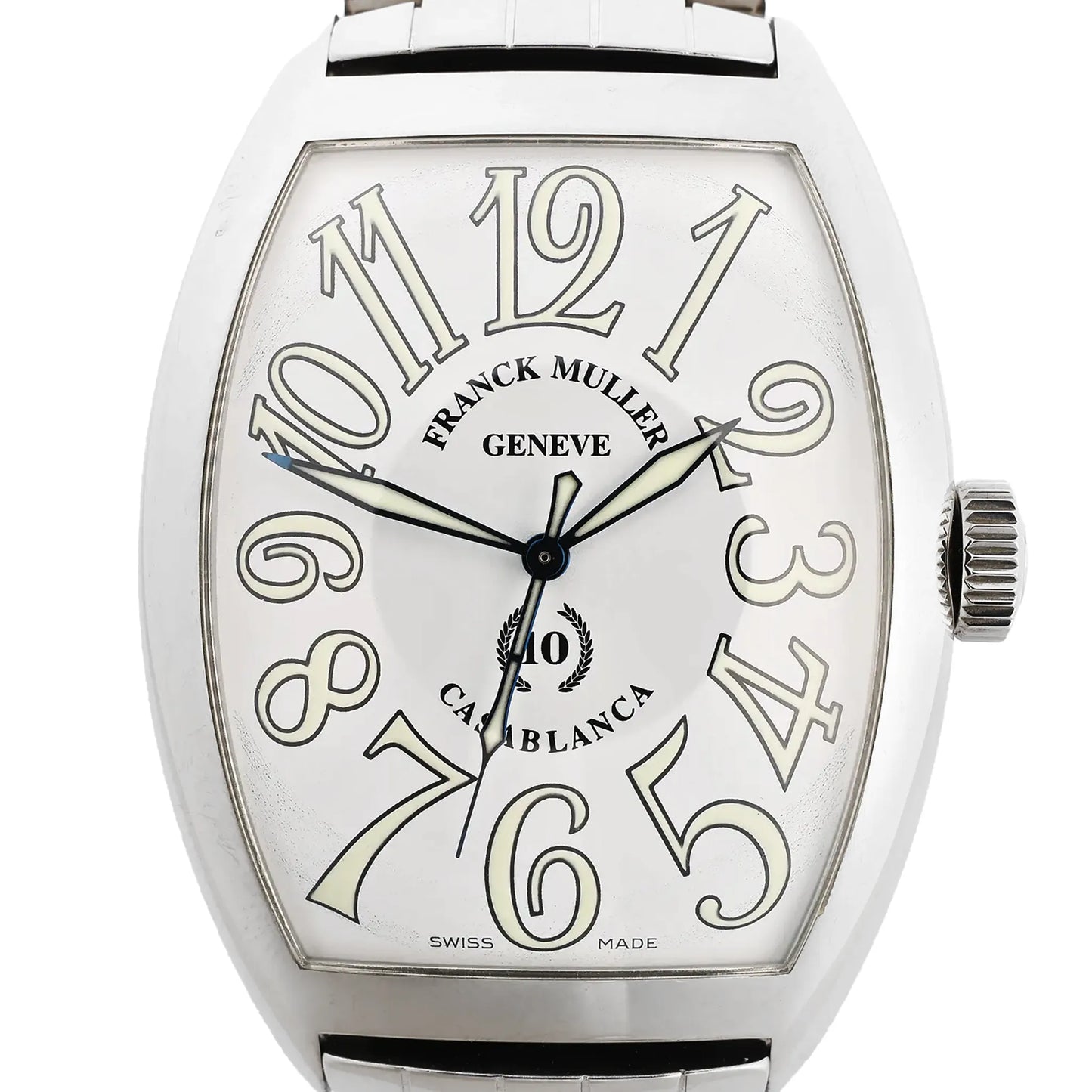 Franck Muller Casablanca 8880C 1212 SS QZ Watch with White Dial
