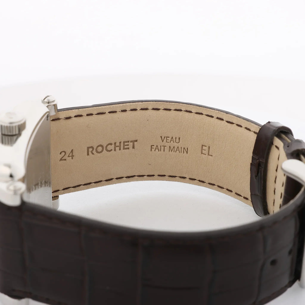 Franck Muller Conquistador 10002MQZ #10 Leather x SS QZ Watch with Brown Dial