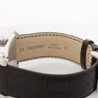 Franck Muller Conquistador 10002MQZ #10 Leather x SS QZ Watch with Brown Dial