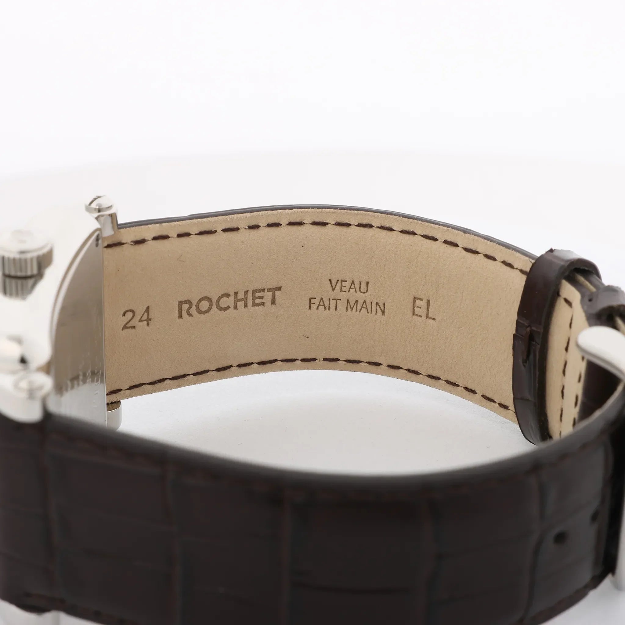 Franck Muller Conquistador 10002MQZ #10 Leather x SS QZ Watch with Brown Dial