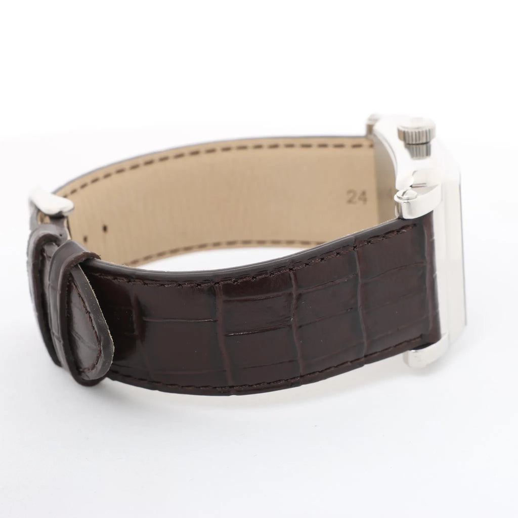 Franck Muller Conquistador 10002MQZ #10 Leather x SS QZ Watch with Brown Dial