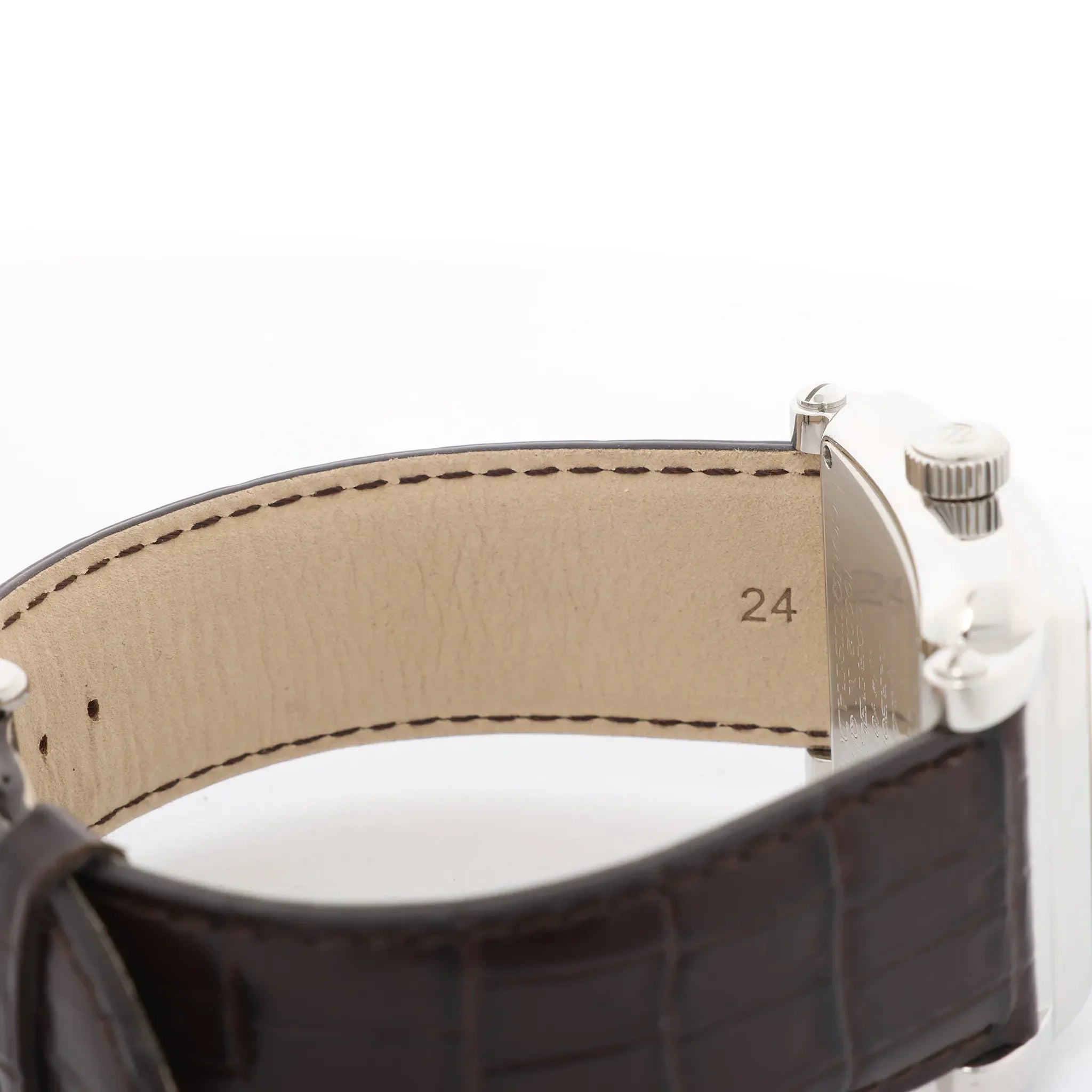Franck Muller Conquistador 10002MQZ #10 Leather x SS QZ Watch with Brown Dial