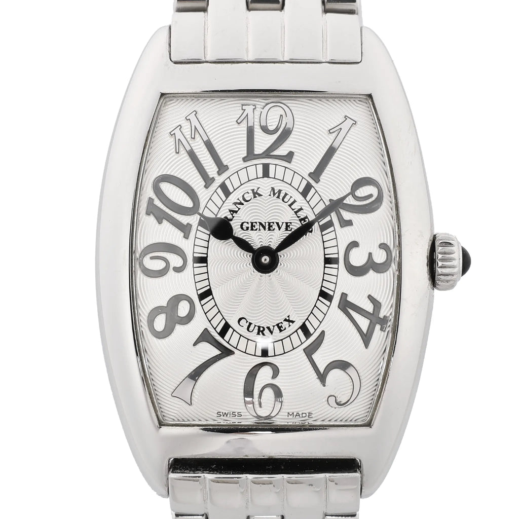Franck Muller Tonneau Curvex 1752QZREL 1450 SS QZ Watch with WhiteDial