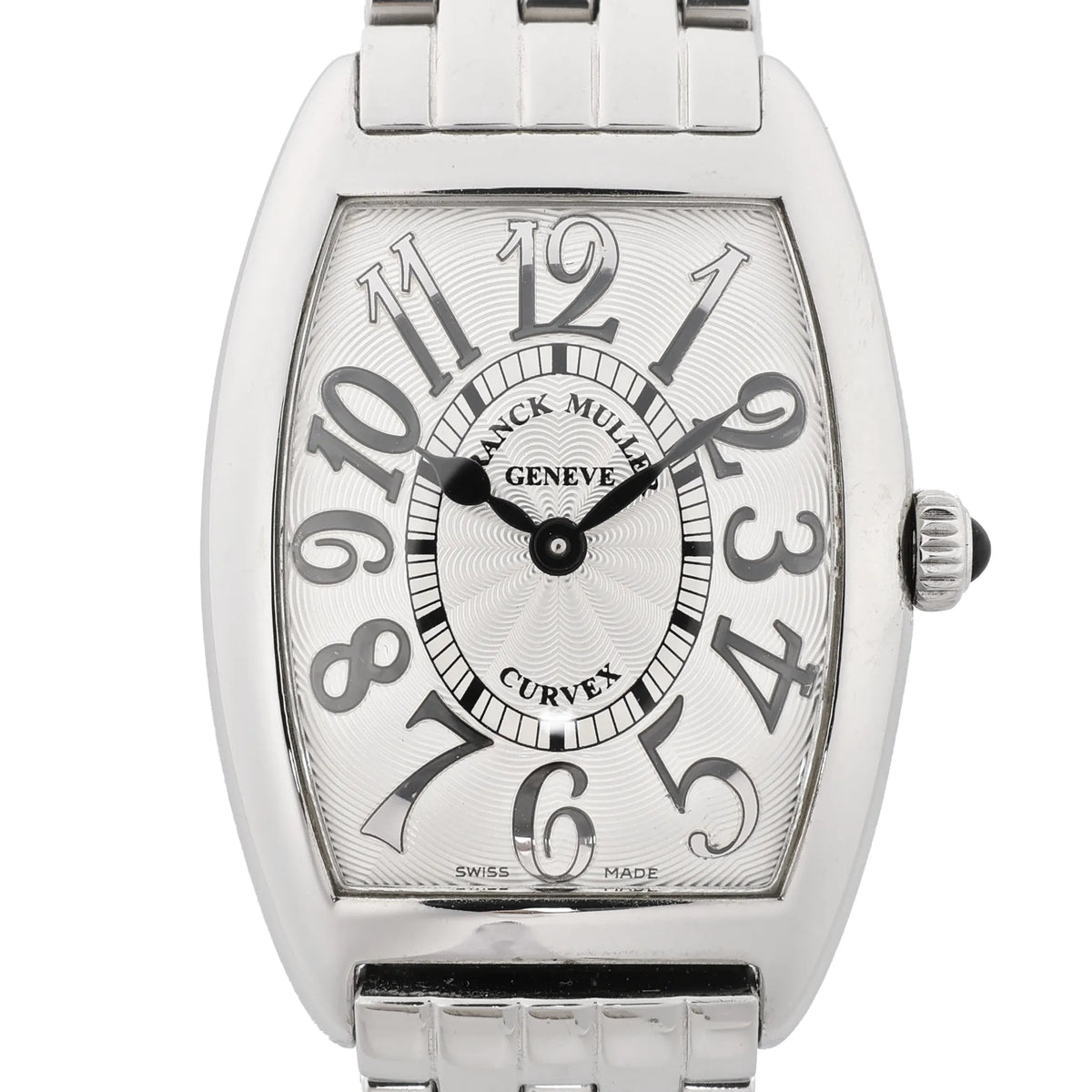 Franck Muller Tonneau Curvex 1752QZREL 1450 SS QZ Watch with WhiteDial