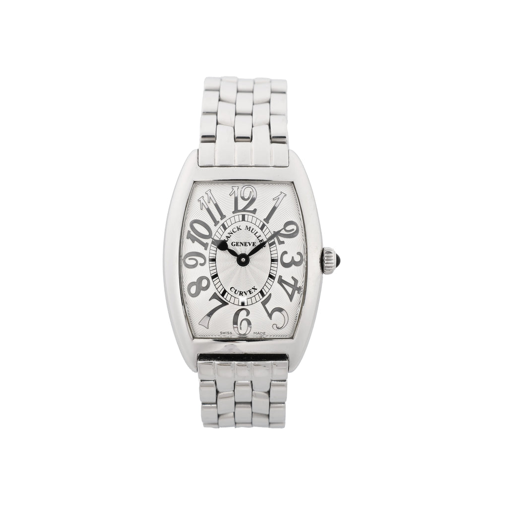 Franck Muller Tonneau Curvex 1752QZREL 1450 SS QZ Watch with WhiteDial