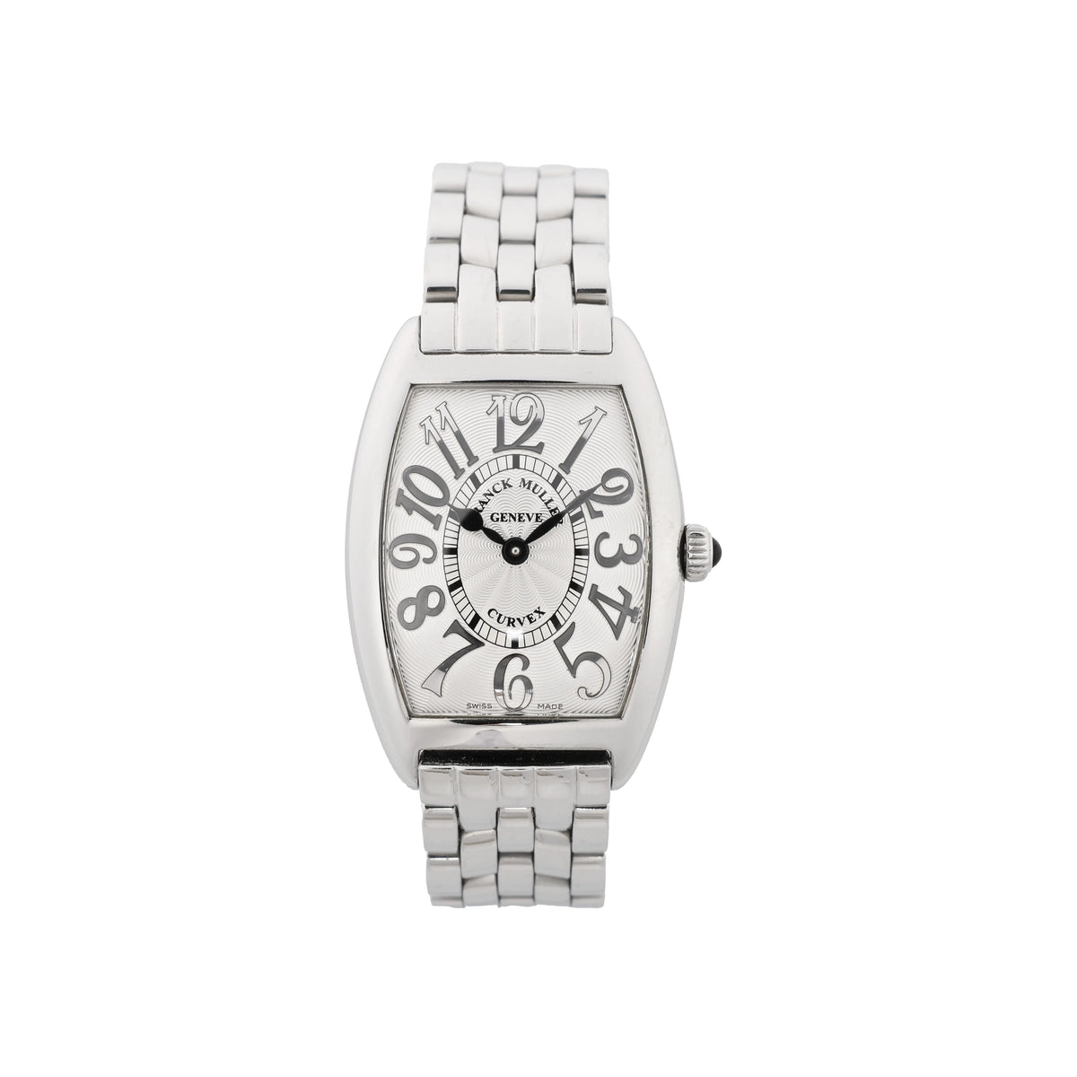 Franck Muller Tonneau Curvex 1752QZREL 1450 SS QZ Watch with WhiteDial