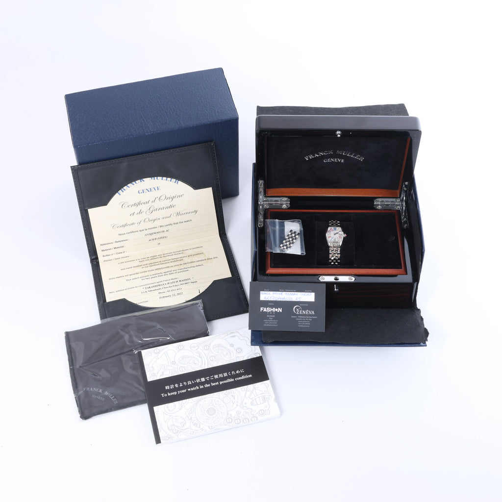 Reloj Franck Muller Tonneau Curvex 722 SS QZ con esfera azul