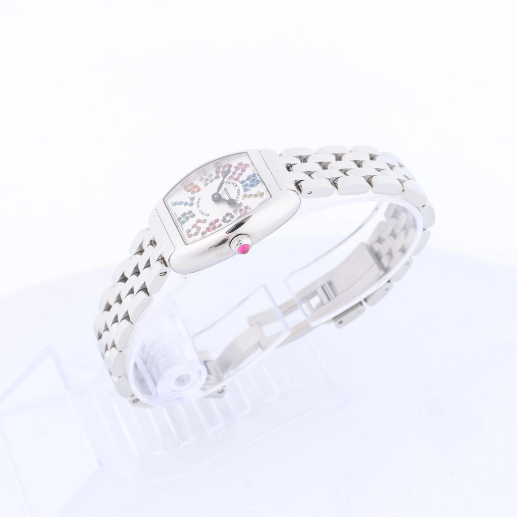 Reloj Franck Muller Tonneau Curvex 722 SS QZ con esfera azul