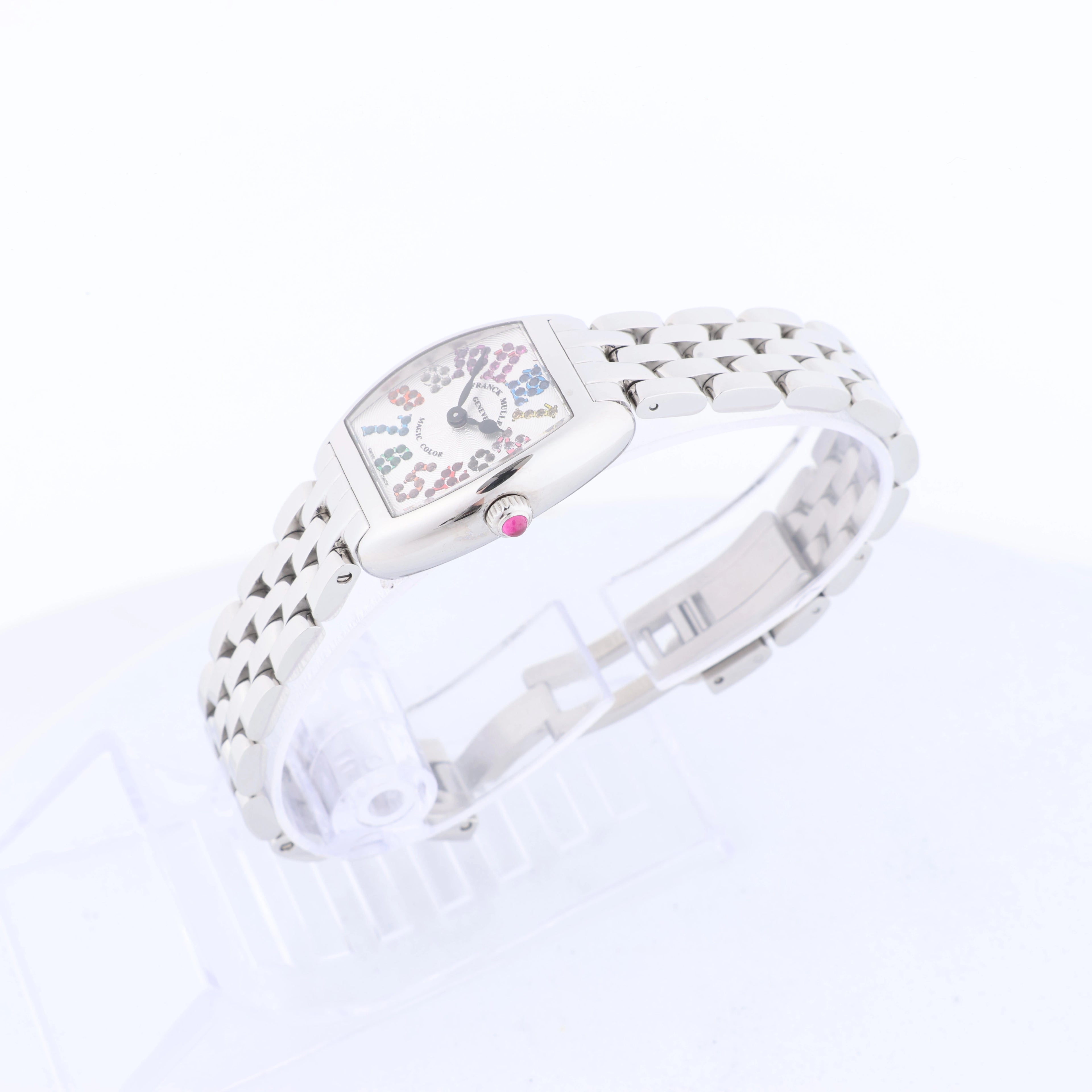 Reloj Franck Muller Tonneau Curvex 722 SS QZ con esfera azul
