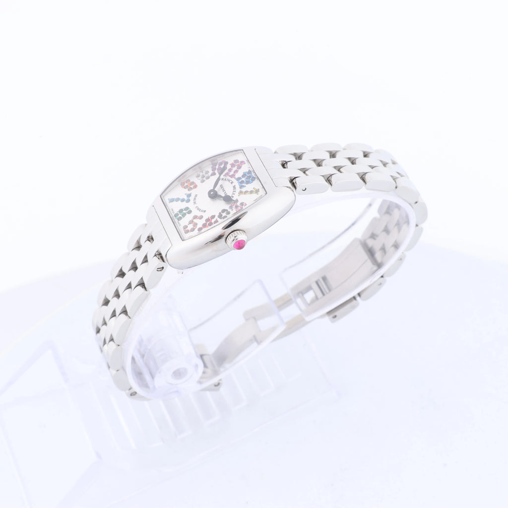 FRANCK MULLER Tonneau Curvex Wristwatch, ref. 2252QZMAGCOL with Silver Dial