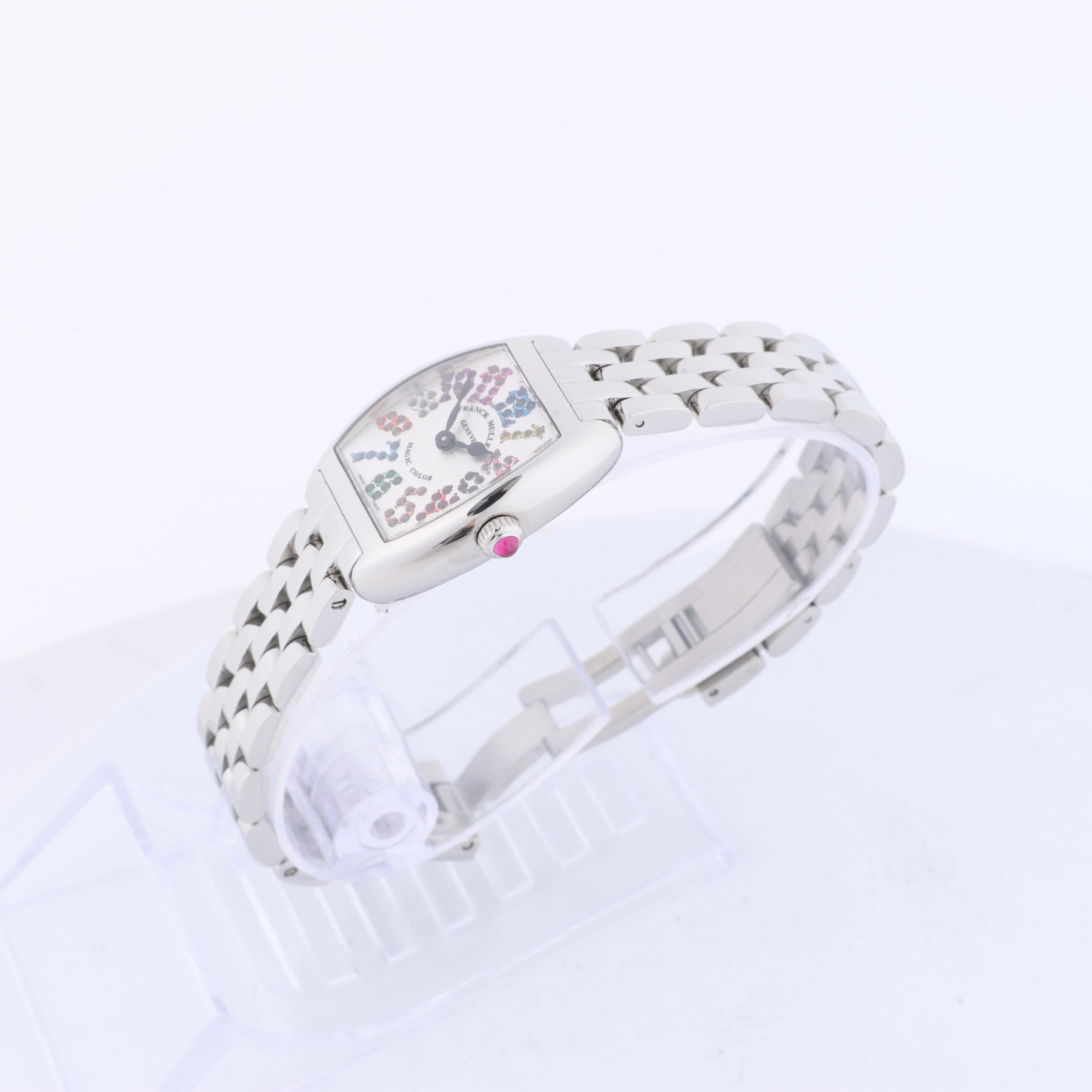 Reloj Franck Muller Tonneau Curvex 722 SS QZ con esfera azul