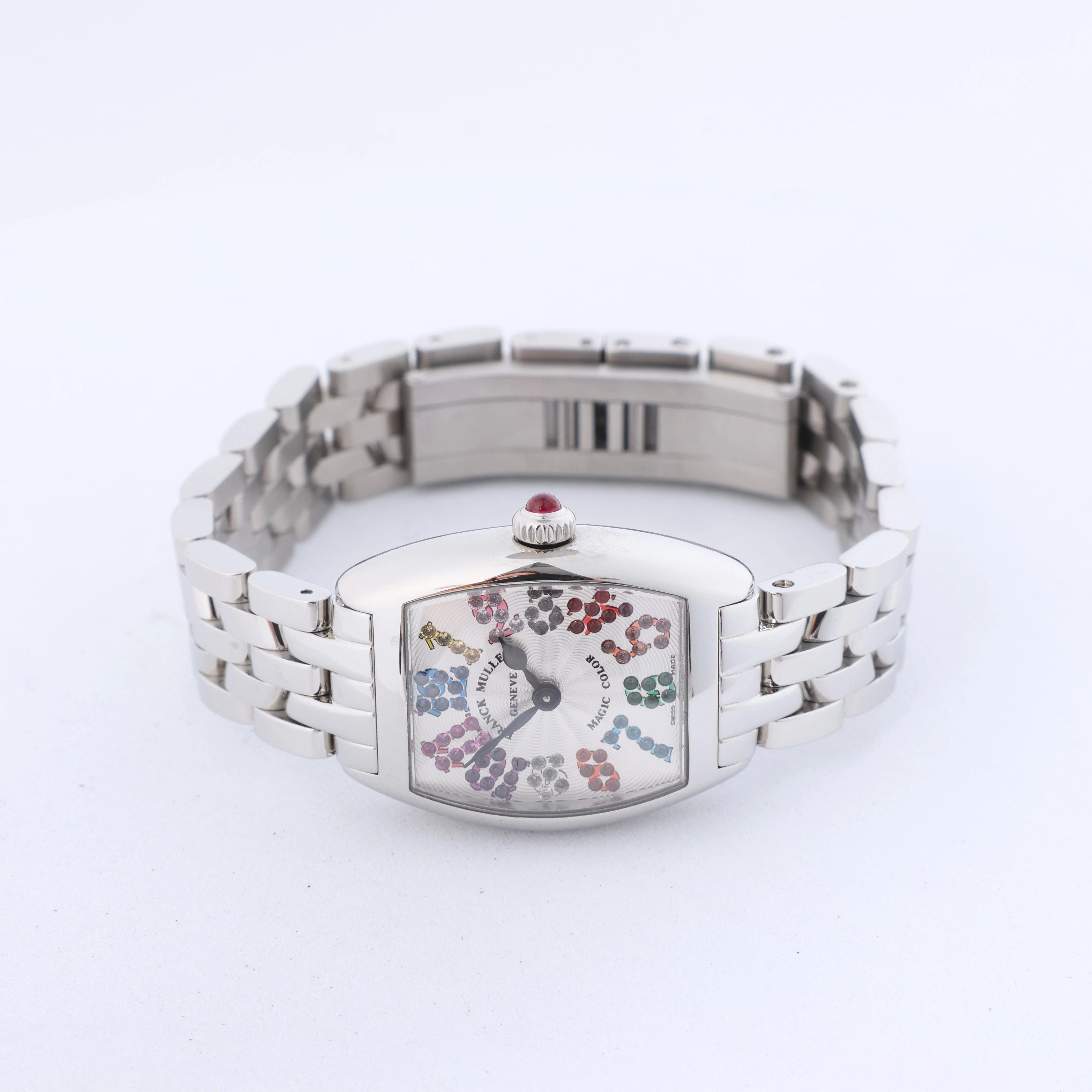 Reloj Franck Muller Tonneau Curvex 722 SS QZ con esfera azul