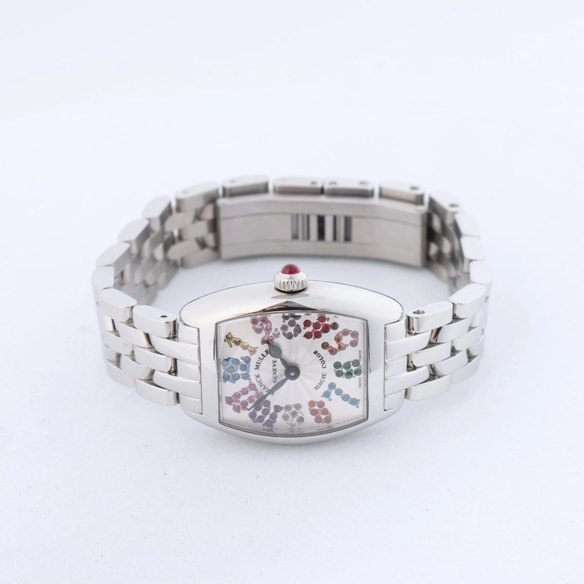 FRANCK MULLER Tonneau Curvex Wristwatch, ref. 2252QZMAGCOL with Silver Dial