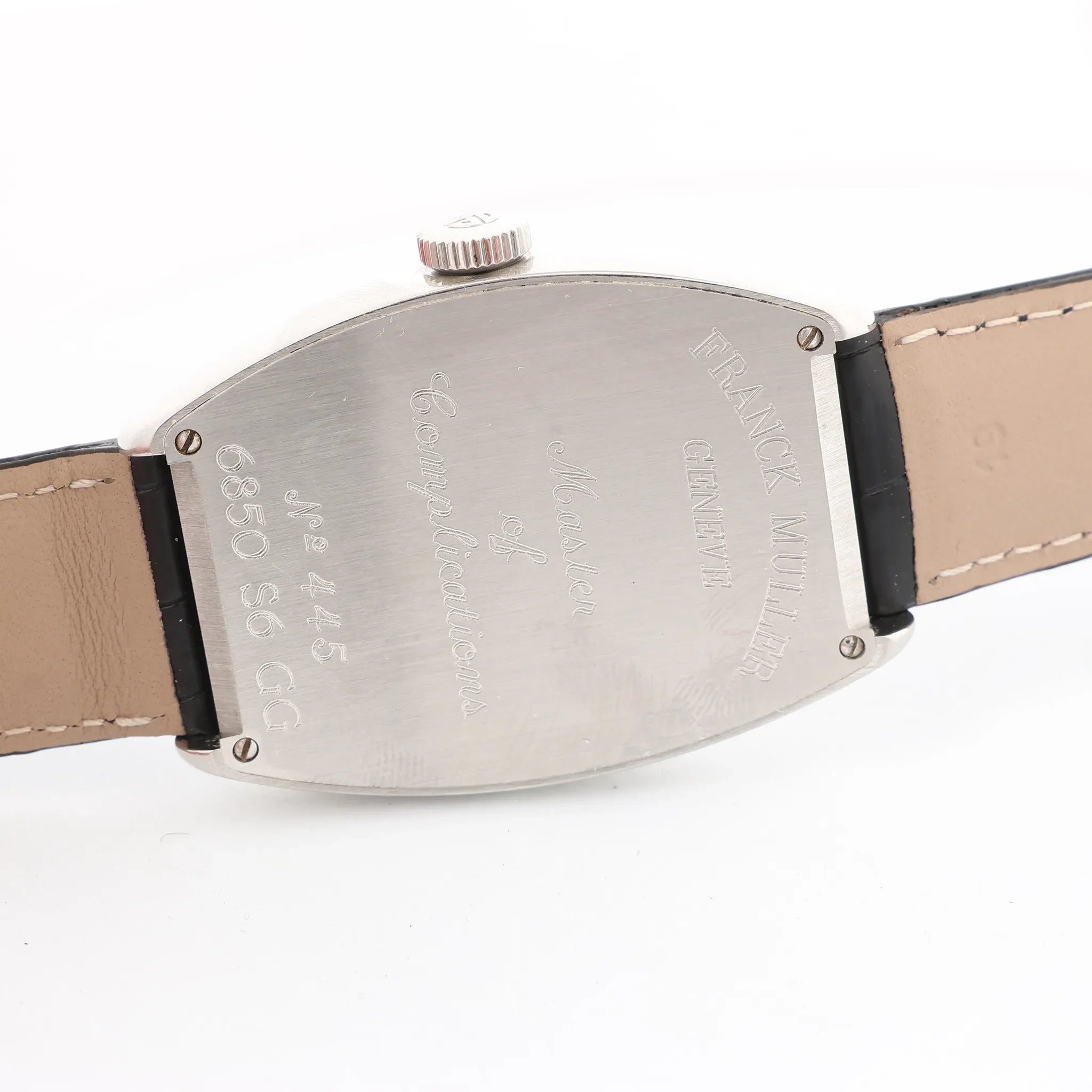 Franck Muller Tonneau Curvex 6850S6GG 445 SS AT Watch with White Dial