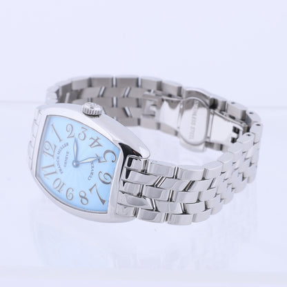 Montre Franck Muller Tonneau Curvex 722 SS QZ à cadran bleu