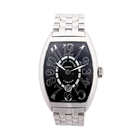 Franck Muller Tonneau Curvex reliefs 8880SCDT REL 230 SS SS AT Black Dial Watch
