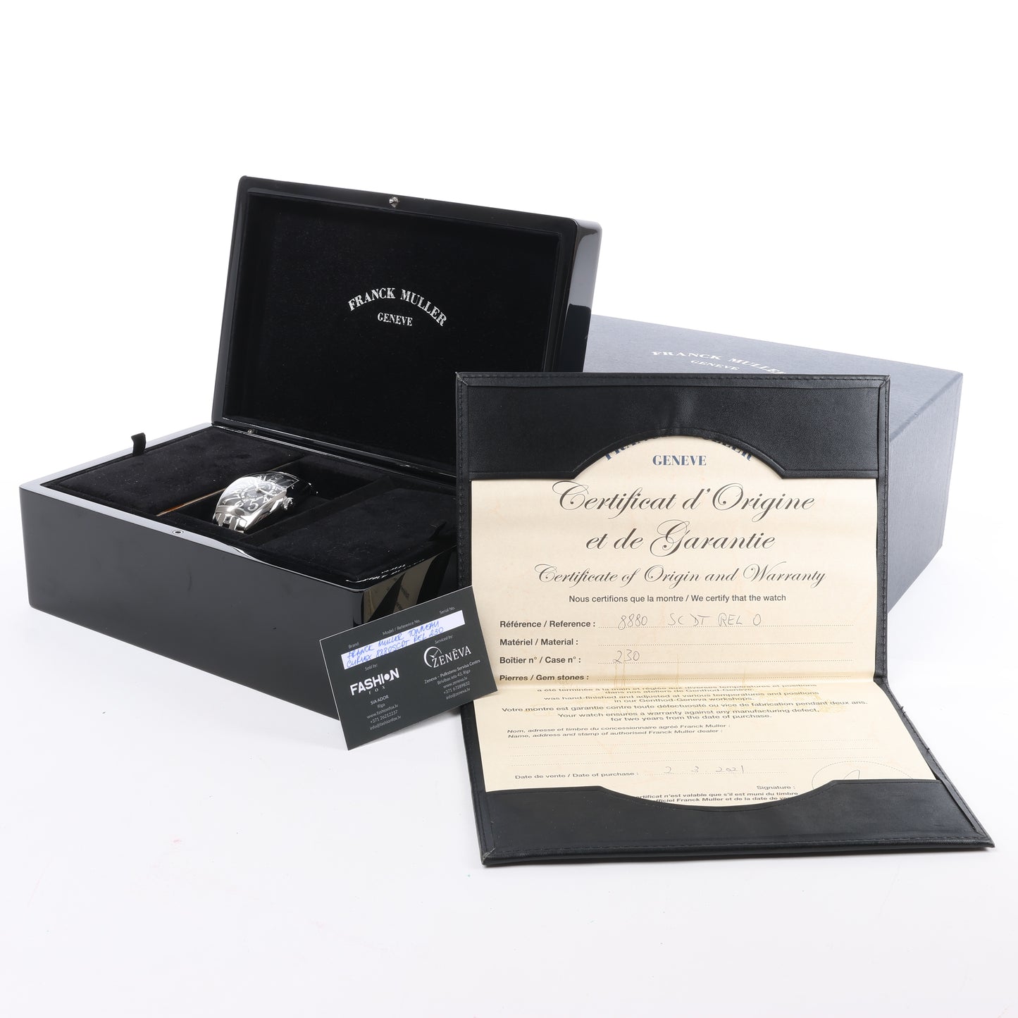 Franck Muller Tonneau Curvex reliefs 8880SCDT REL 230 SS SS AT Black Dial Watch