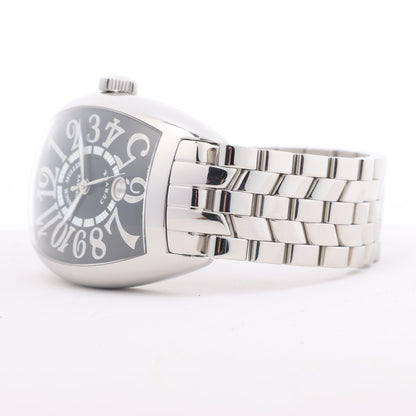 Franck Muller Tonneau Curvex Reliefs 8880SCDT REL 230 SS SS AT Uhr mit schwarzem Zifferblatt