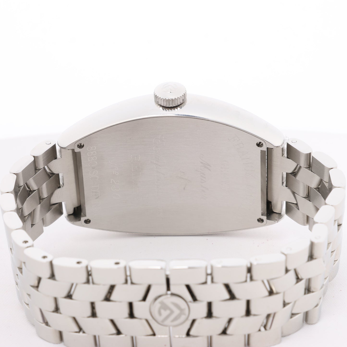 Franck Muller Tonneau Curvex Reliefs 8880SCDT REL 230 SS SS AT Uhr mit schwarzem Zifferblatt