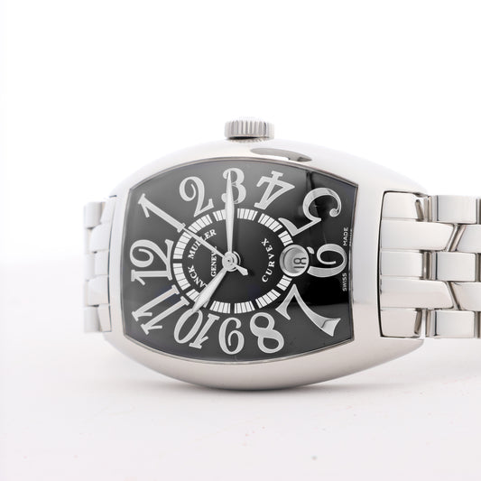 Franck Muller Tonneau Curvex reliefs 8880SCDT REL 230 SS SS AT Black Dial Watch