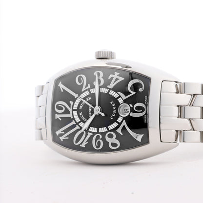 Franck Muller Tonneau Curvex Reliefs 8880SCDT REL 230 SS SS AT Uhr mit schwarzem Zifferblatt