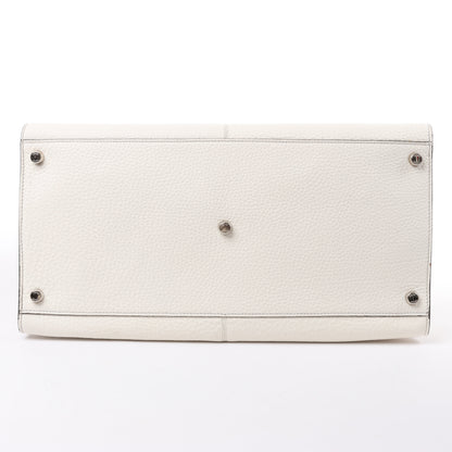Fendi Peek-a-boo X-light Leather Handbag in White 7VA448
