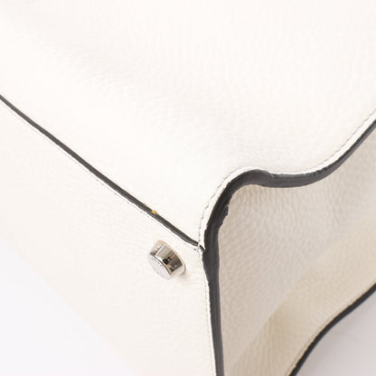 Fendi Peek-a-boo X-light Leather Handbag in White 7VA448