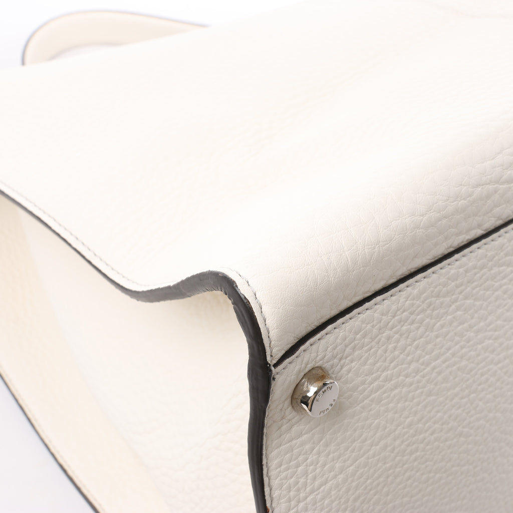 Fendi Peek-a-boo X-light Leather Handbag in White 7VA448