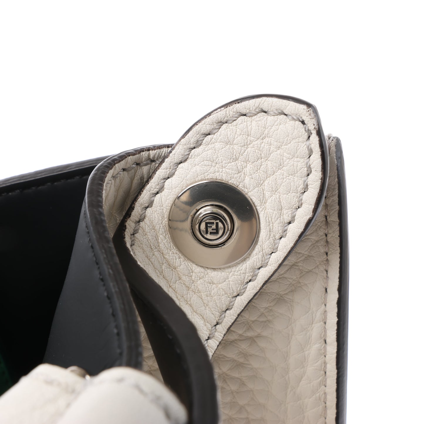 Fendi Peek-a-boo X-light Leather Handbag in White 7VA448