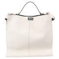 Fendi Peek-a-boo X-light Leather Handbag in White 7VA448