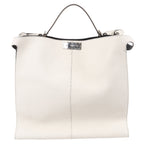 Fendi Peek-a-boo X-light Leather Handbag in White 7VA448