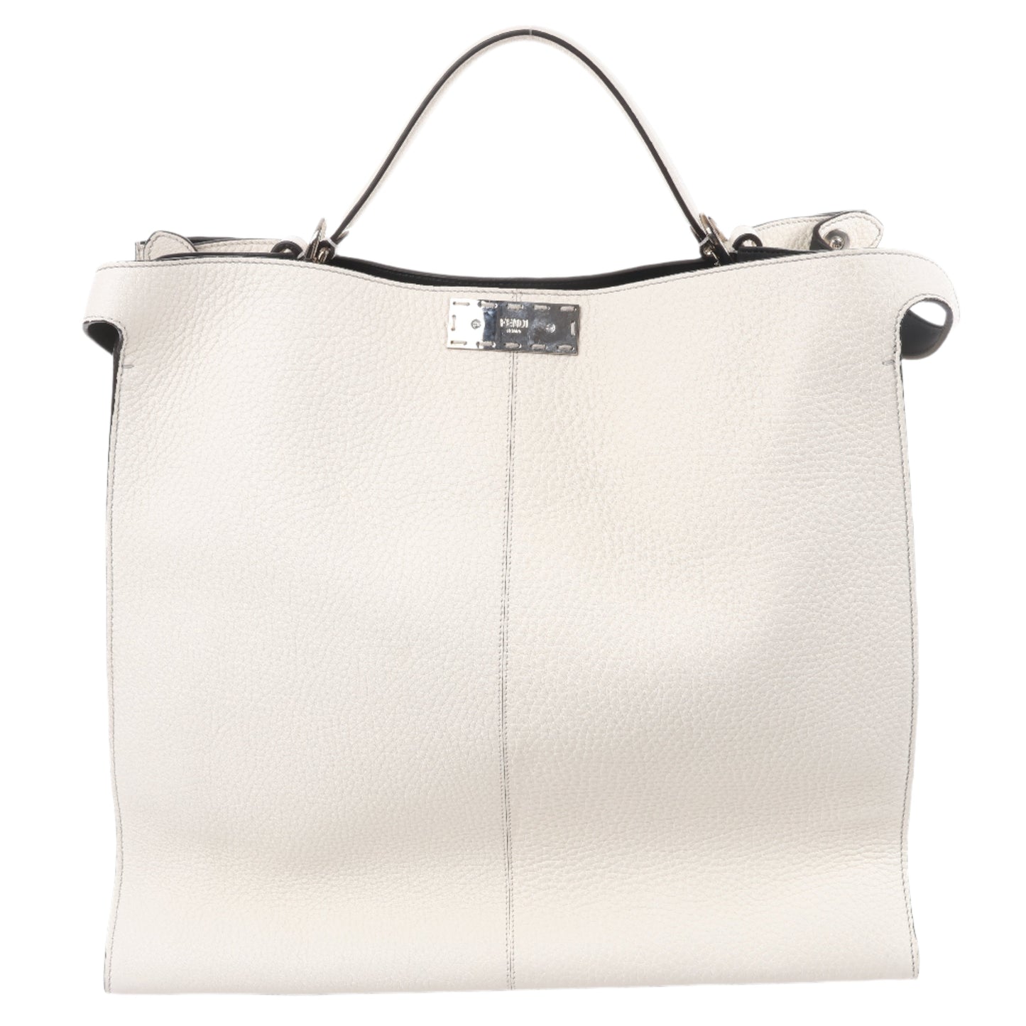 Fendi Peek-a-boo X-light Leather Handbag in White 7VA448