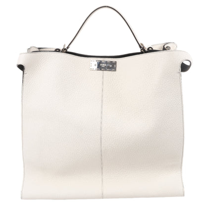 Fendi Peek-a-boo X-light Leather Handbag in White 7VA448