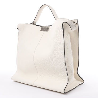 Fendi Peek-a-boo X-light Leather Handbag in White 7VA448