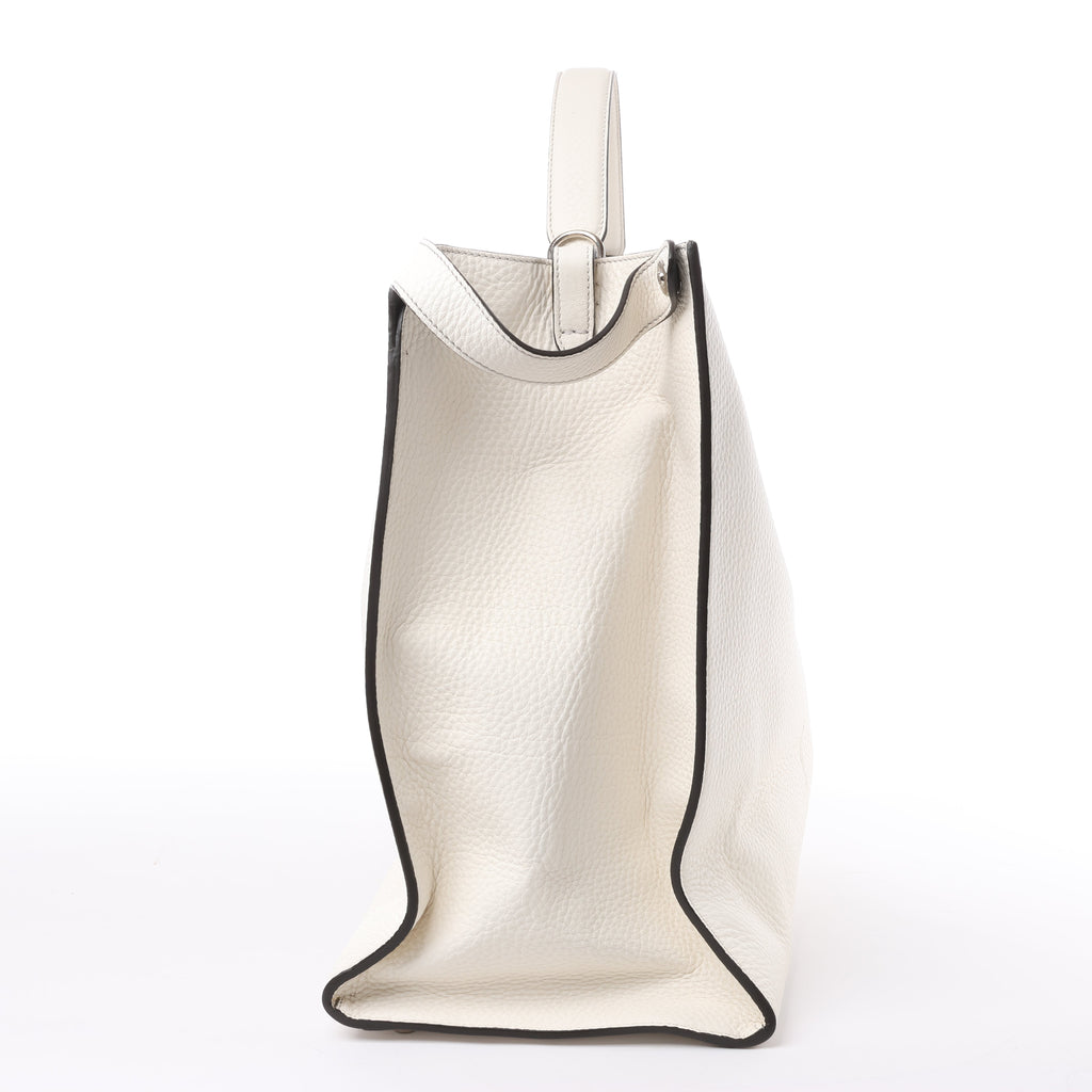 Fendi Peek-a-boo X-light Leather Handbag in White 7VA448