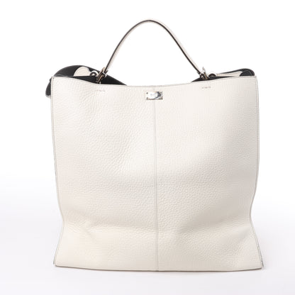 Fendi Peek-a-boo X-light Leather Handbag in White 7VA448
