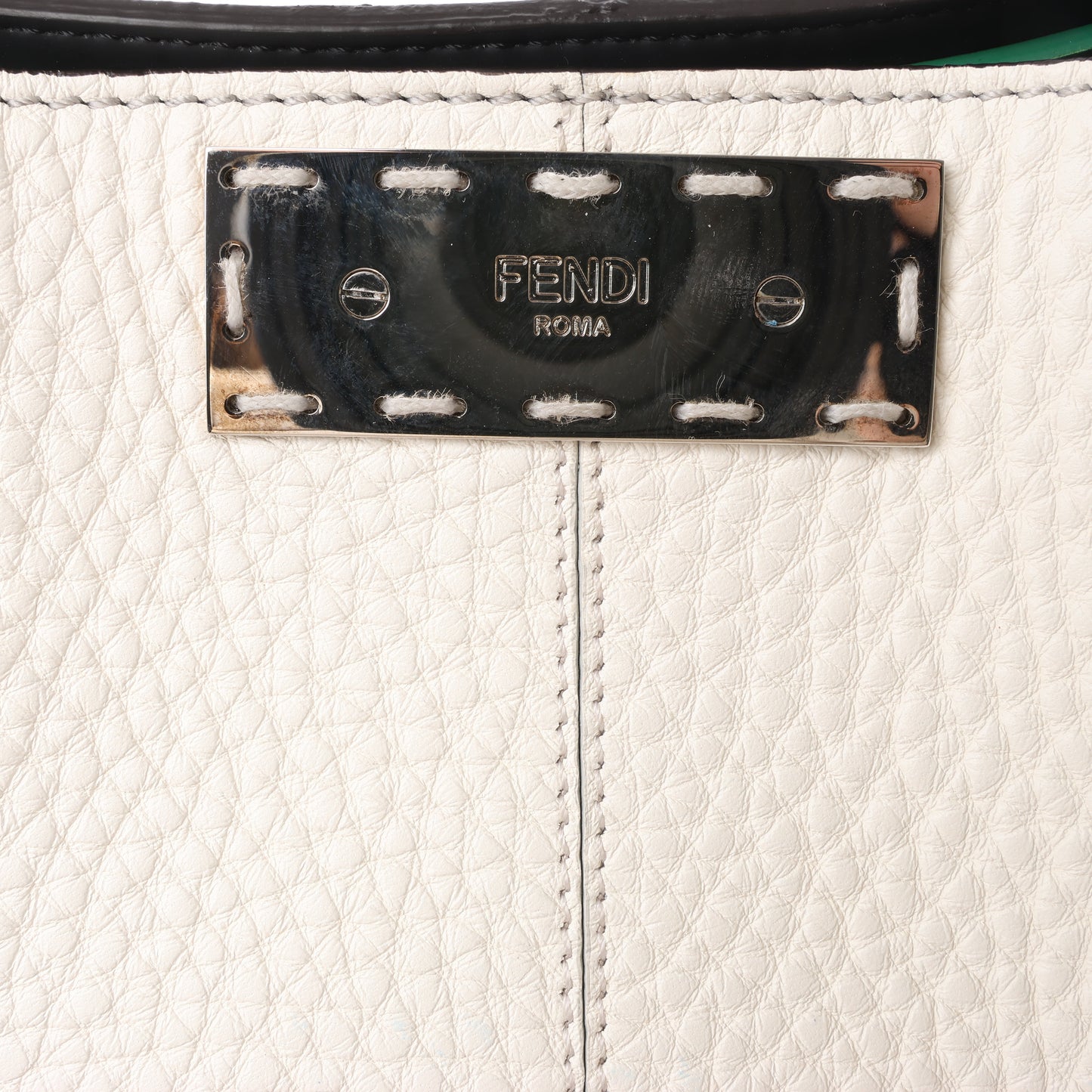 Fendi Peek-a-boo X-light Leather Handbag in White 7VA448