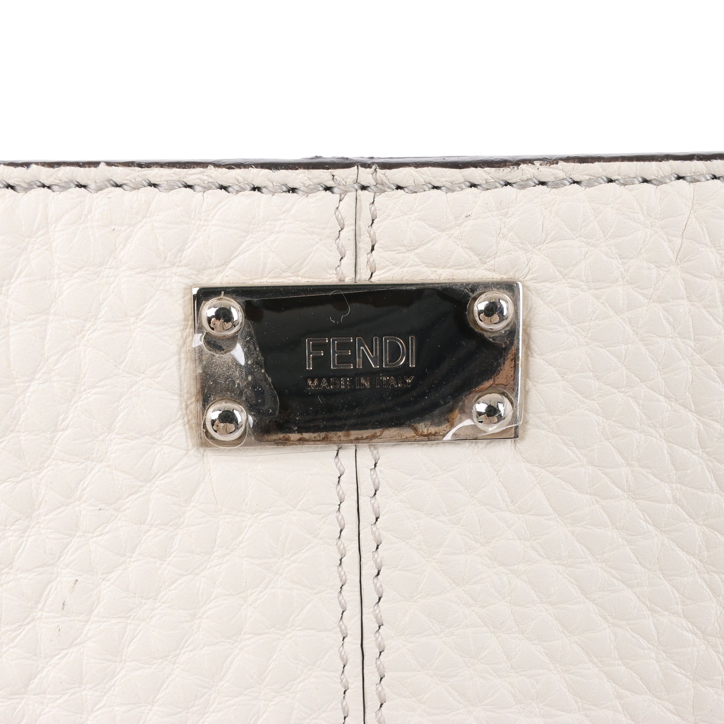 Fendi Peek-a-boo X-light Leather Handbag in White 7VA448