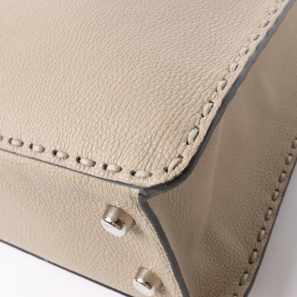 Fendi Peek-a-boo X-light  ICU Co., Ltd. Leather Handbag in Beige 7VA528