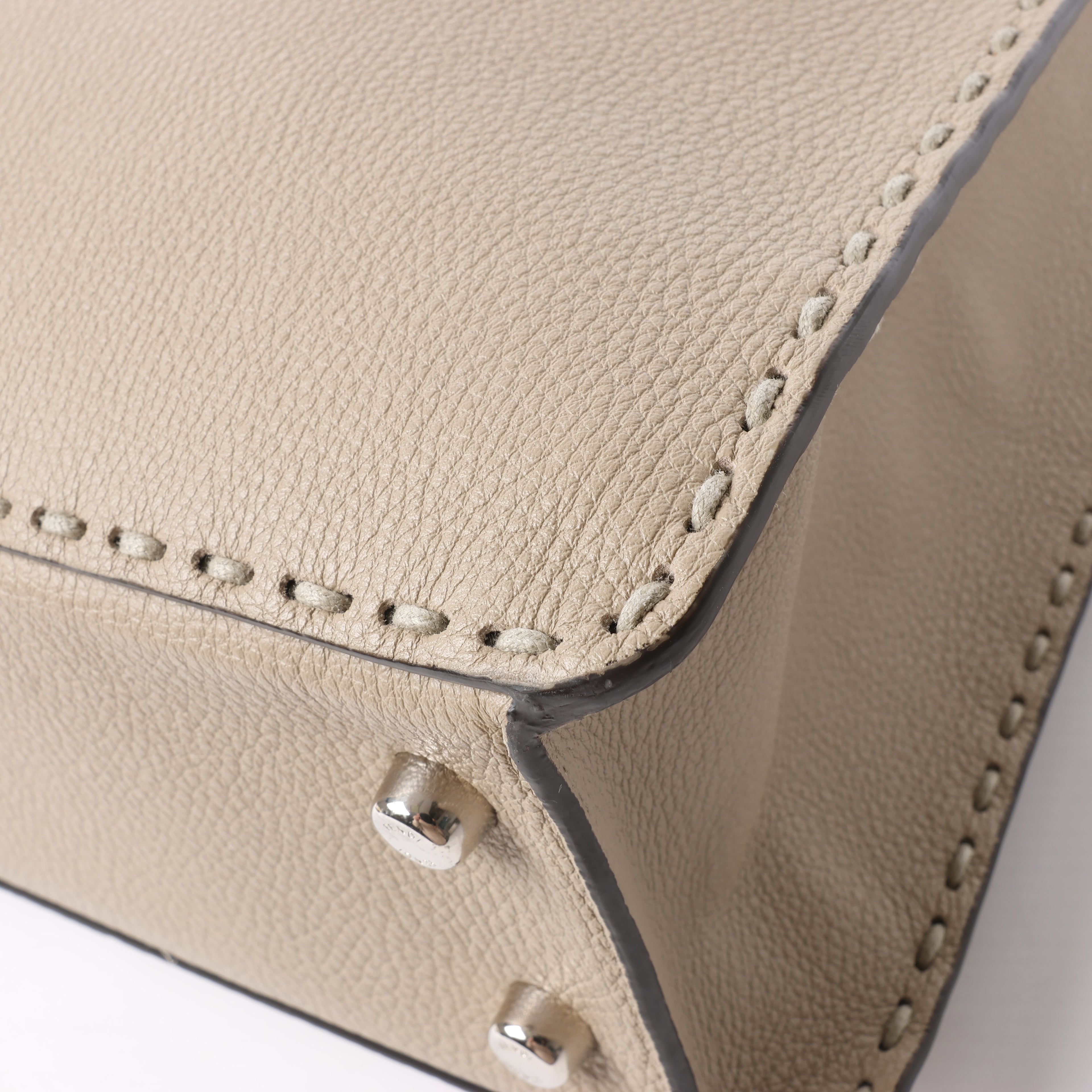 Fendi Peek-a-boo X-light  ICU Co., Ltd. Leather Handbag in Beige 7VA528