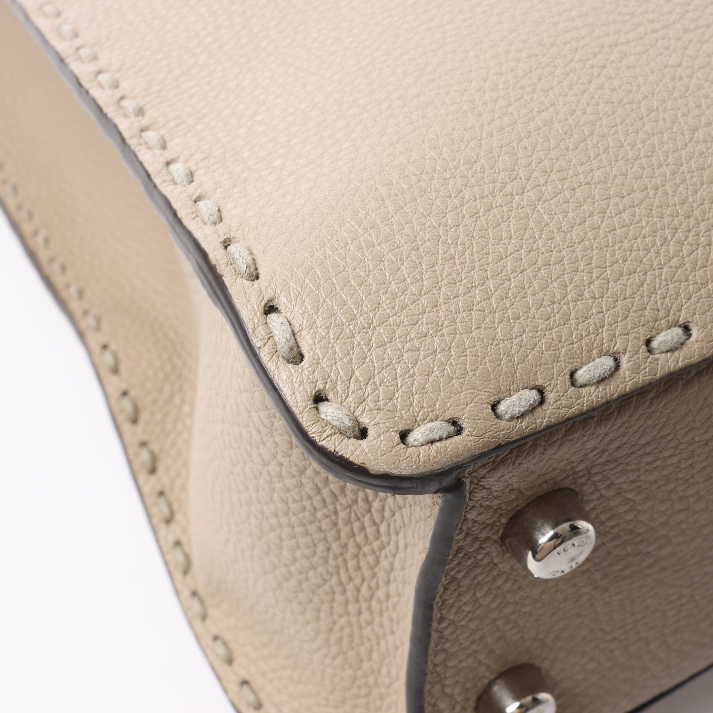 Fendi Peek-a-boo X-light  ICU Co., Ltd. Leather Handbag in Beige 7VA528